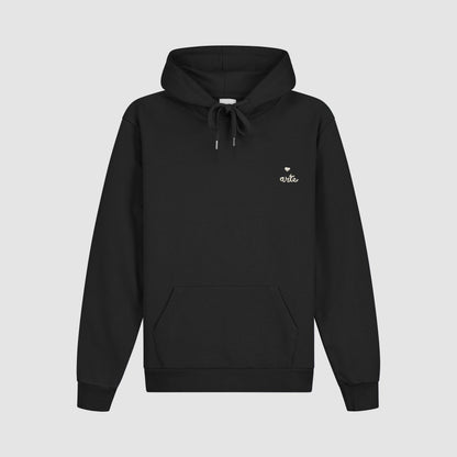Sweat à capuche avec logo en forme de cœur - Noir