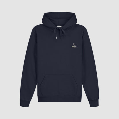 Sweat à capuche avec logo en forme de cœur - Marine