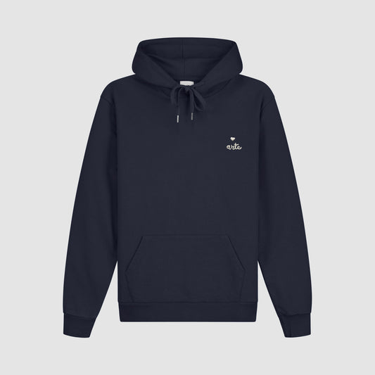 Sweat à capuche avec logo en forme de cœur - Marine