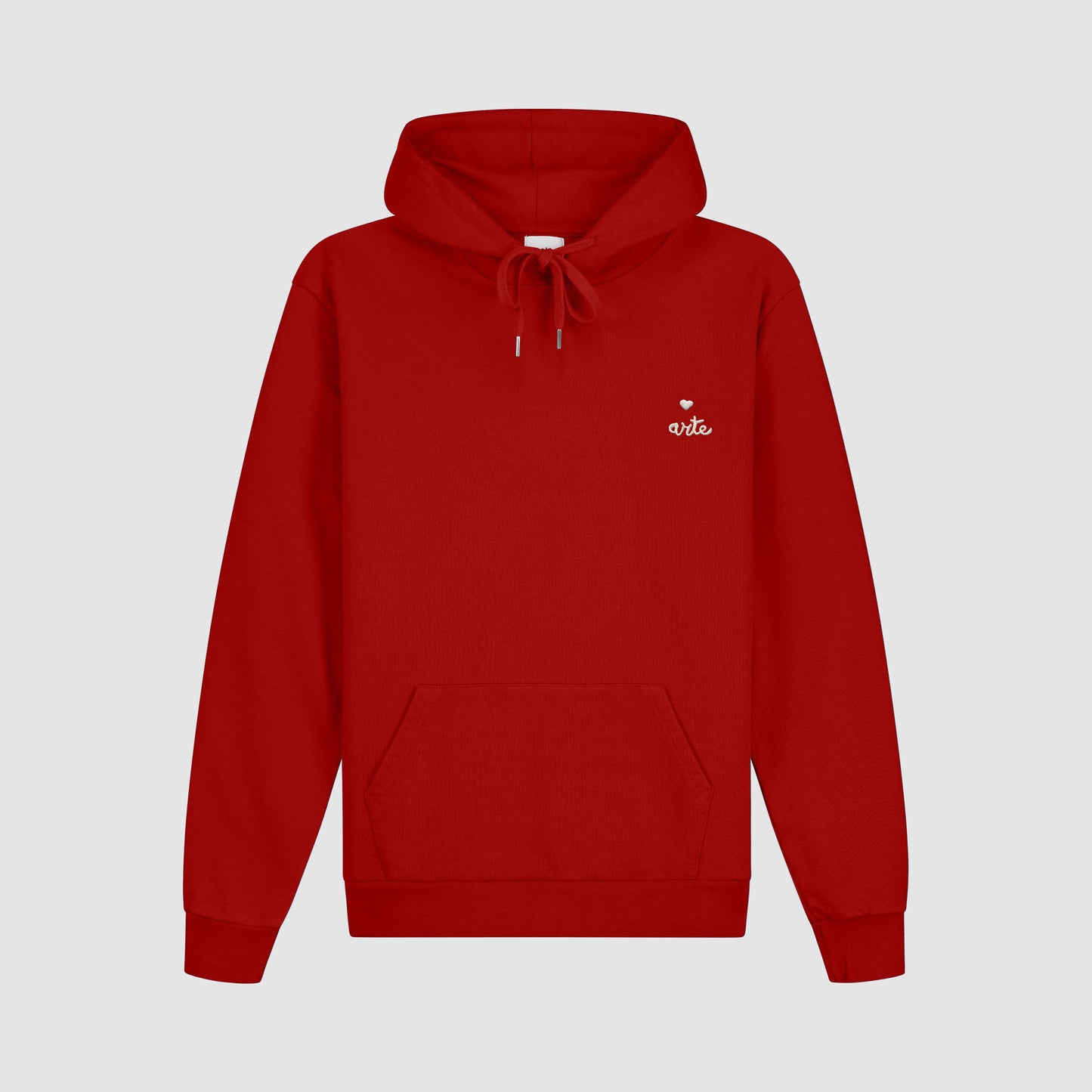 Sweat à capuche avec logo en forme de cœur - rouge