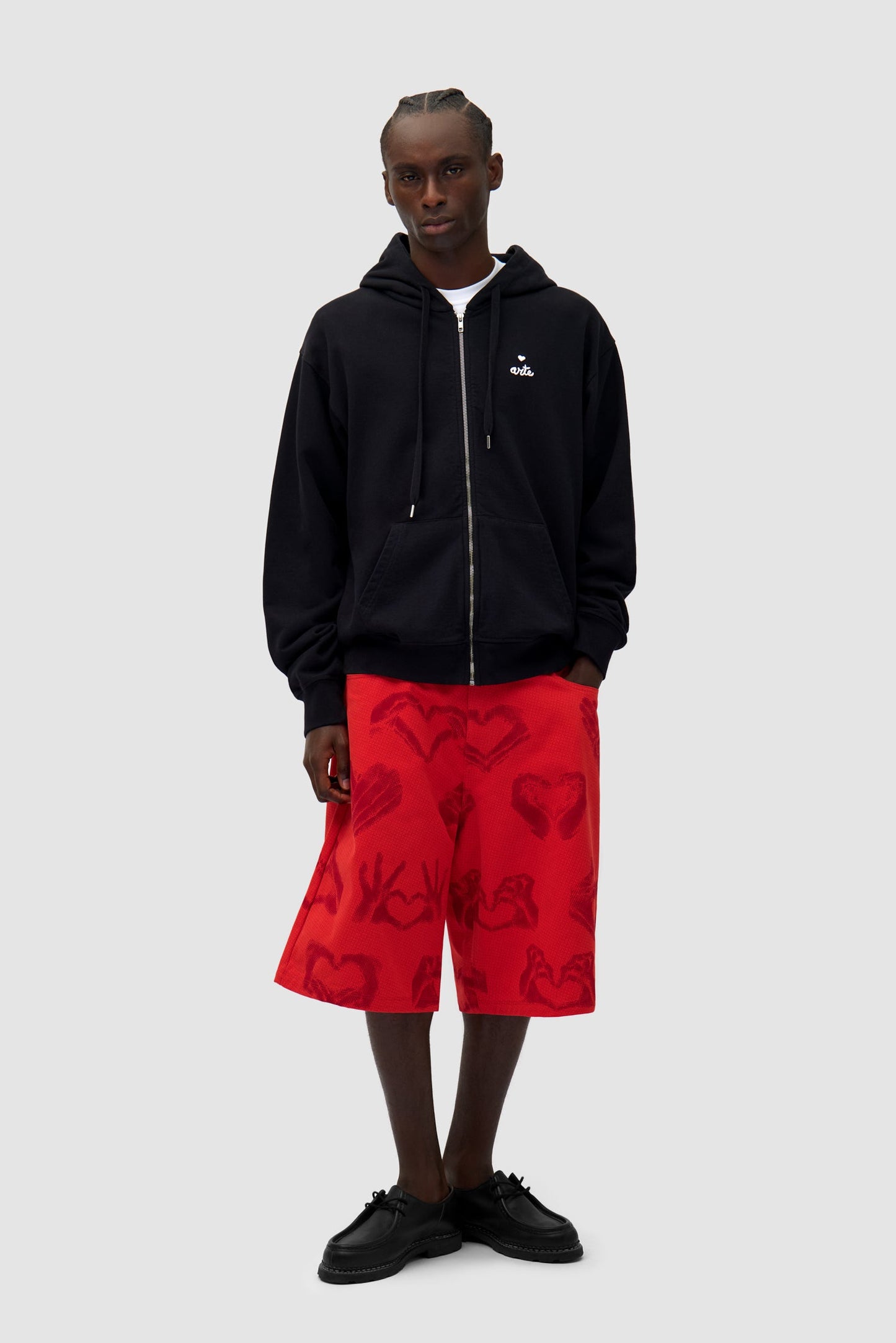 Sweat à capuche zippé Heart - Noir