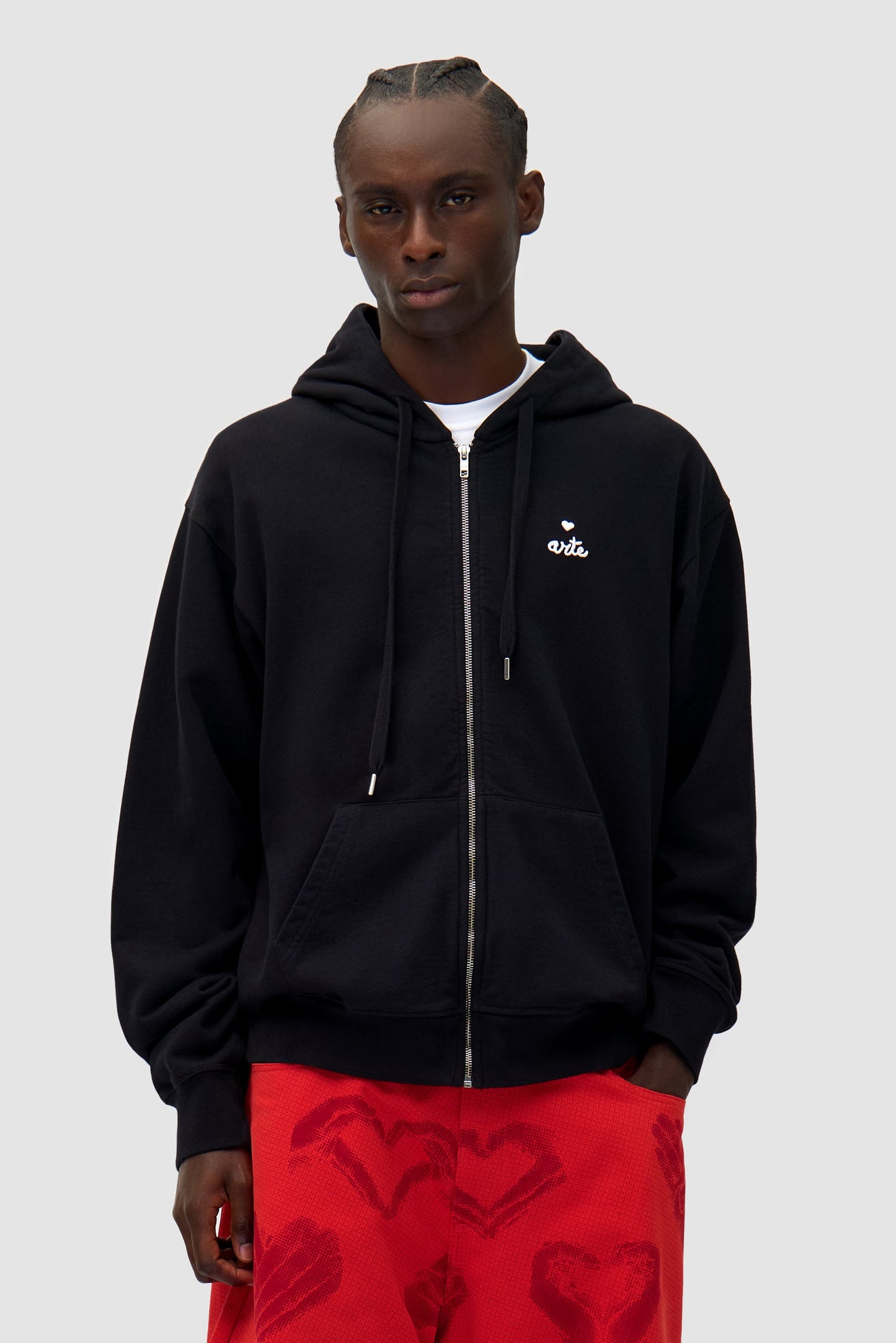 Sweat à capuche zippé Heart - Noir
