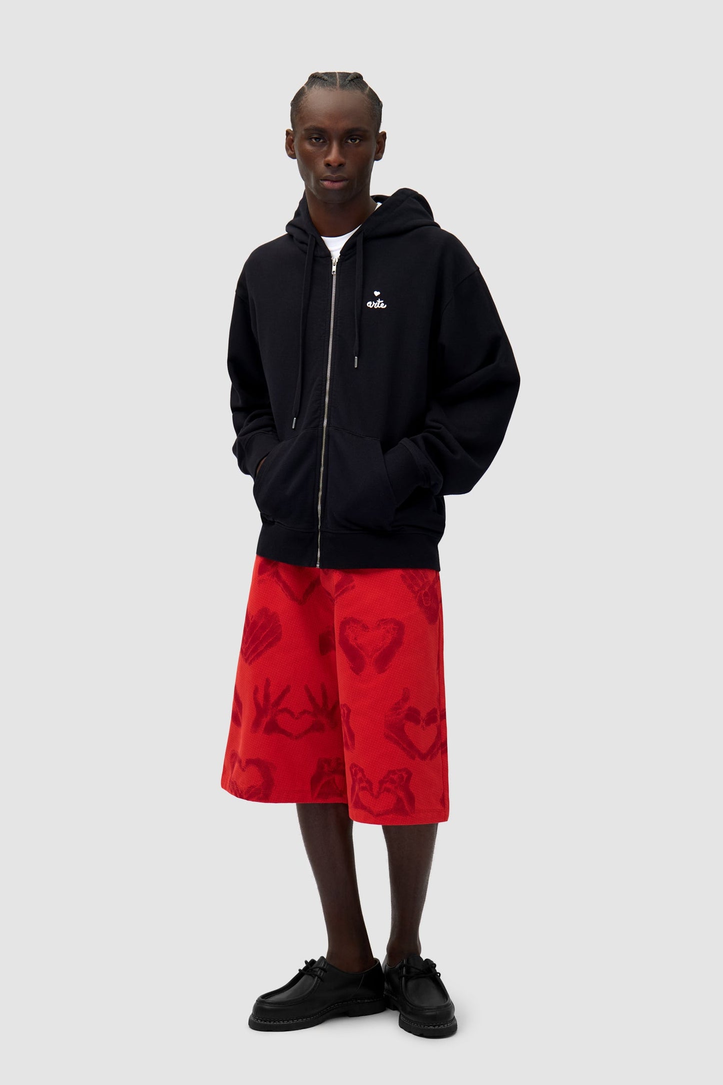 Sweat à capuche zippé Heart - Noir