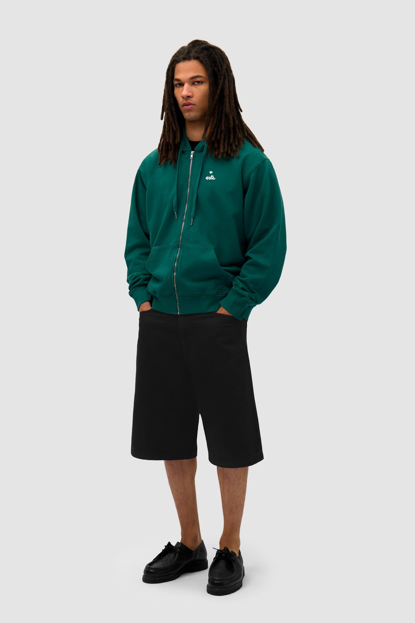 Sweat à capuche zippé Heart - Vert