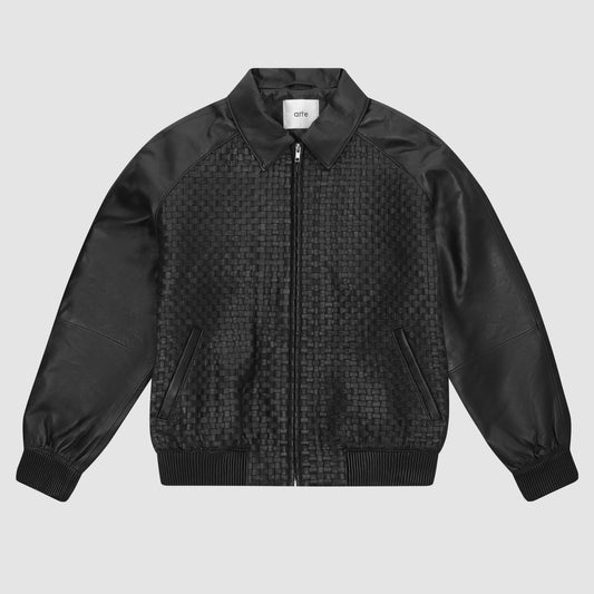 Veste en cuir Square - Noir
