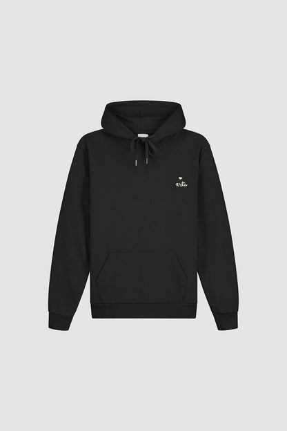 Sweat à capuche avec logo en forme de cœur - Noir