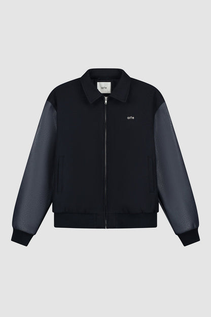 Blouson de survêtement à fleurs brodées - Marine