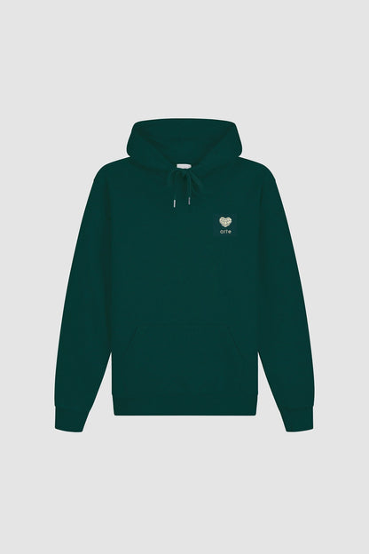 Sweat à capuche avec fleur en forme de cœur - Vert