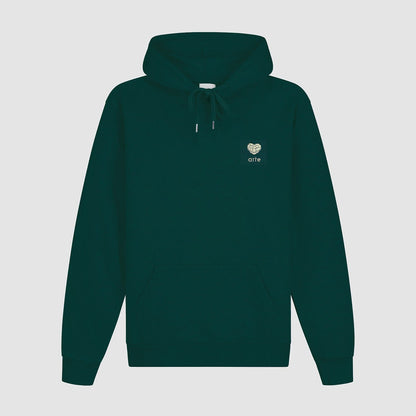 Sweat à capuche avec fleur en forme de cœur - Vert