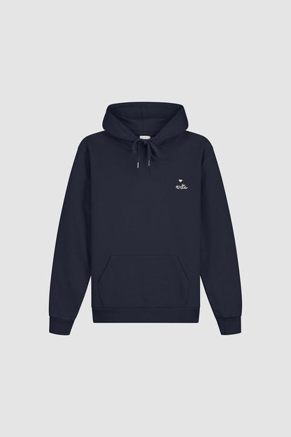 Sweat à capuche avec logo en forme de cœur - Marine