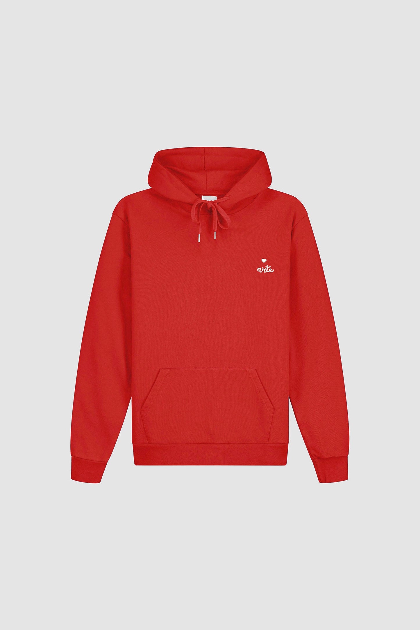 Sweat à capuche avec logo en forme de cœur - rouge