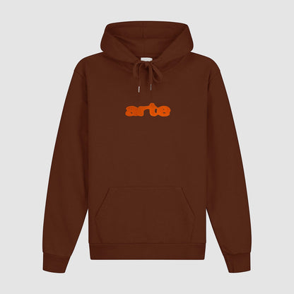 Sweat à capuche avec logo brodé - Marron