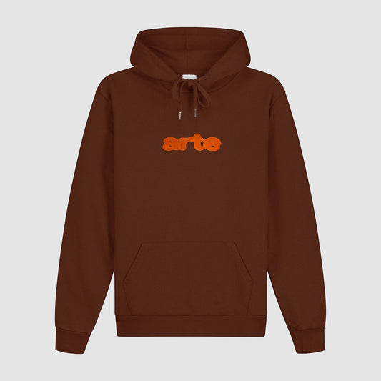 Sweat à capuche avec logo brodé - Marron